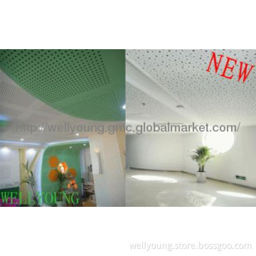 Perforated sound-absorbing ceiling